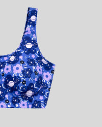 Blue Floral Galaxy Print Bra