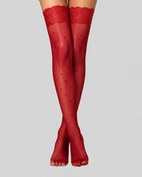 Scarlet Charm Sheer Thigh-High Stockings