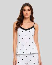 Heart Print Cotton Rib Pajama Set