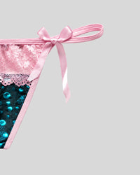 Pink Stardust Lace Thong Panty