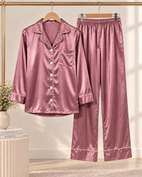Rose Mauve Luxe Satin Pajama Set