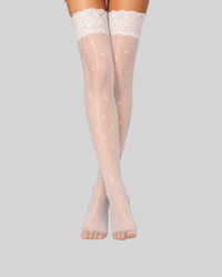 Ivory Grace Sheer Thigh-High Stockings