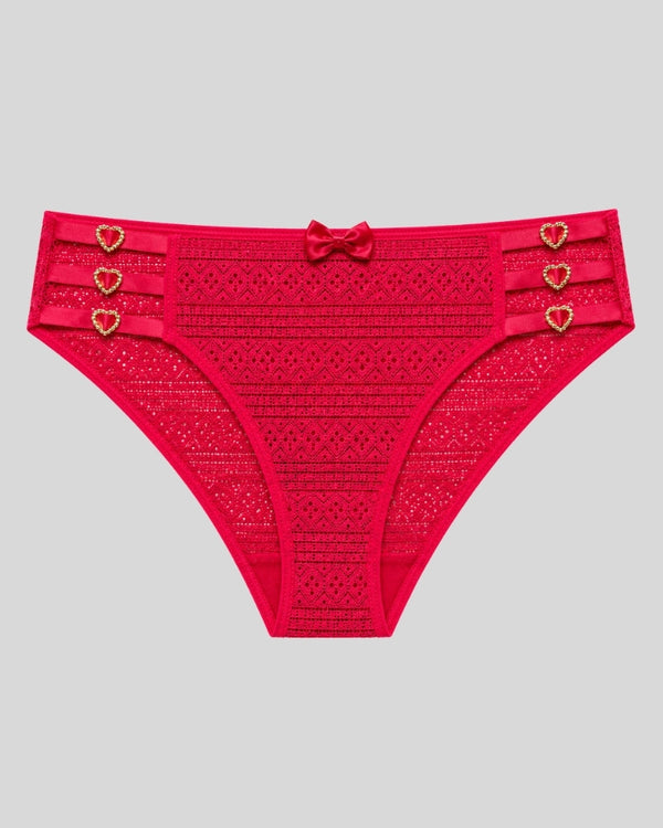 Red Heart Lace Panty