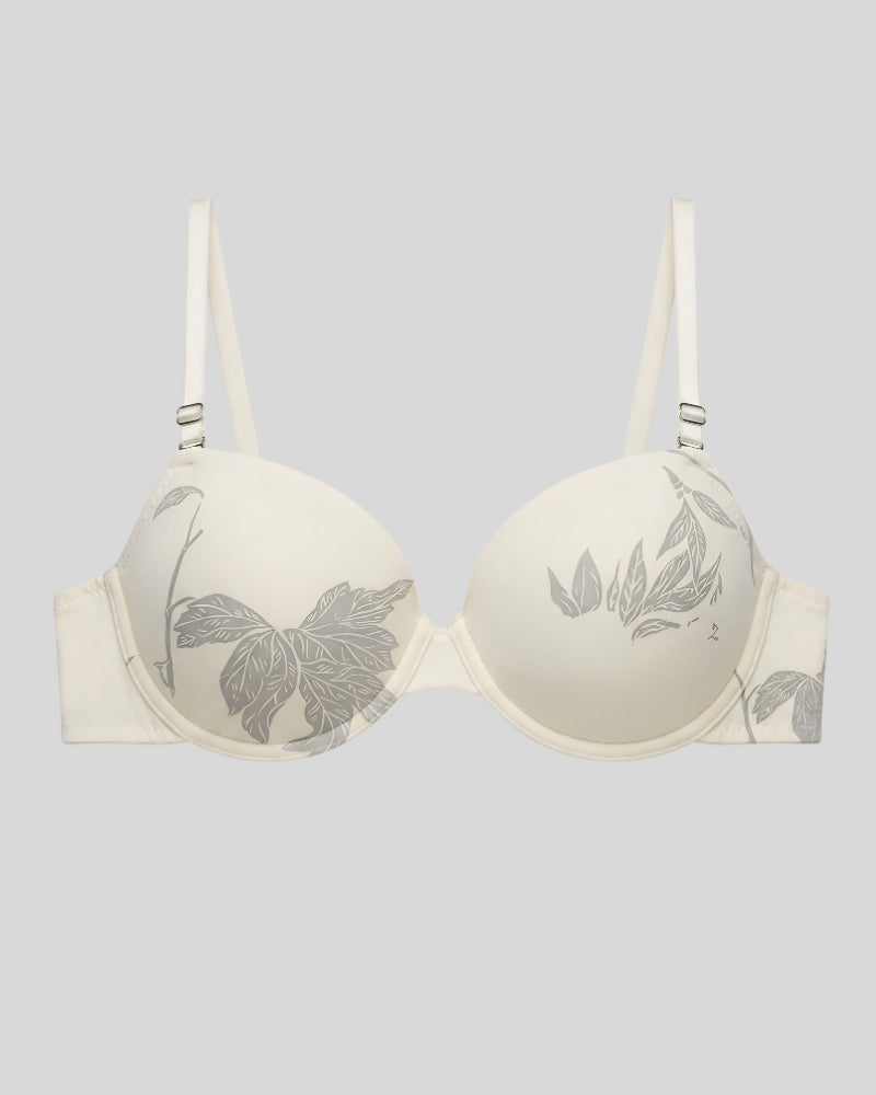 Ivory Leaf Push-Up Bra