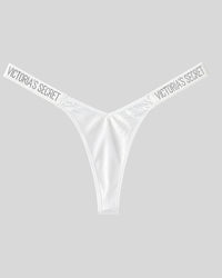 Victoria Secret White Satin Shine Thong