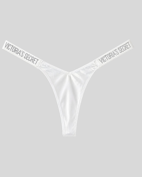 Victoria Secret White Satin Shine Thong