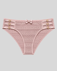 Elegant Blush Pink Heart  Lace Panty