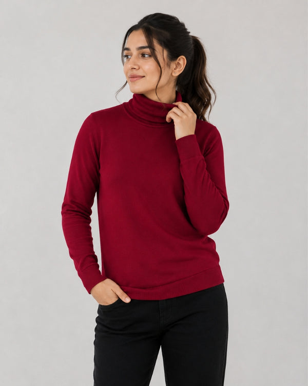 Crimson Élan Turtleneck
