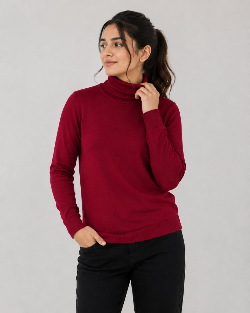 Crimson Élan Turtleneck