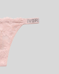 Blush Pink Floral Lace Thong Panty