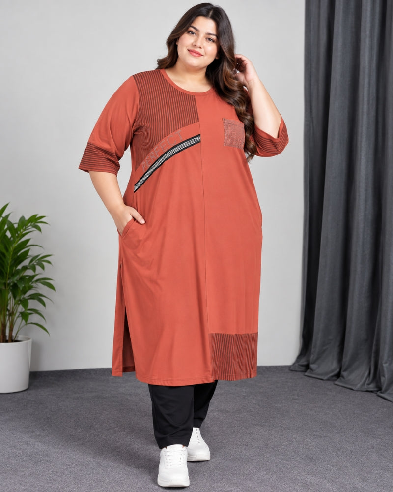 Rust Statement Cotton 2-Piece Set