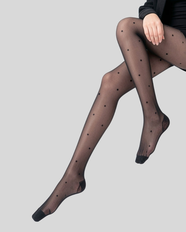 Noir Polka Legwear ( 216 )