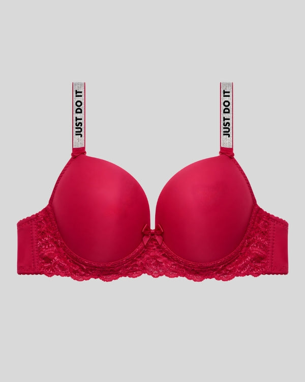 Just Do It Ruby Red Lace Bra