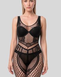 Noir Geometric Bodystocking