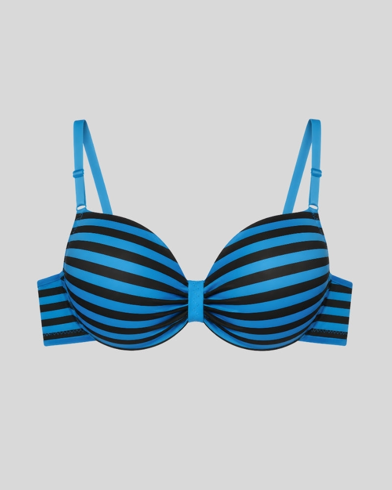 Ocean Stripe Push-Up Bra