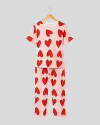 Pink Dilber Printed Lounge PJ Set