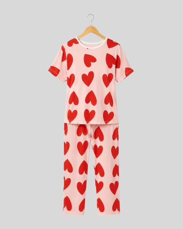 Pink Dilber Printed Lounge PJ Set