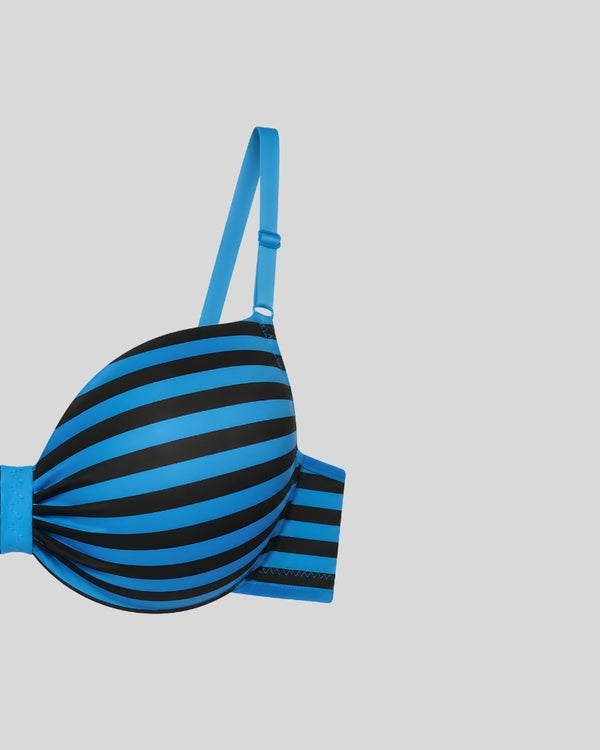 Ocean Stripe Push-Up Bra