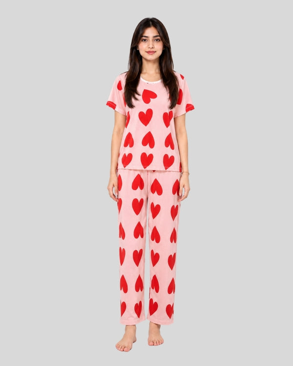 Pink Dilber Printed Lounge PJ Set