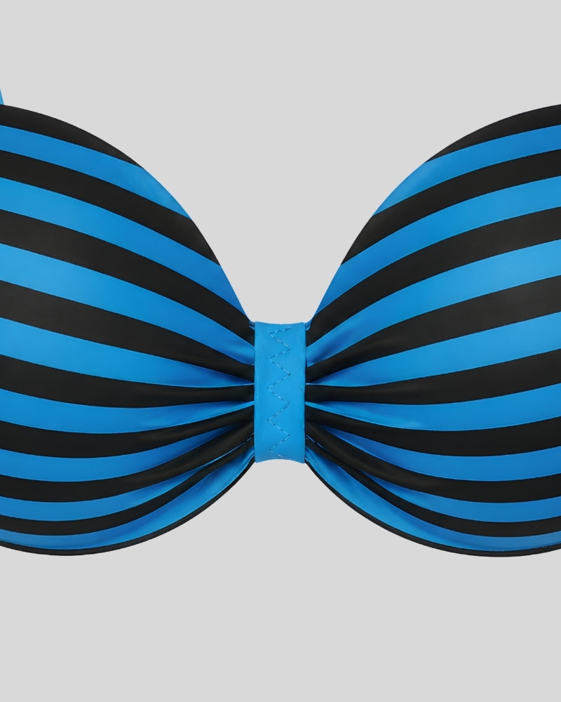 Ocean Stripe Push-Up Bra