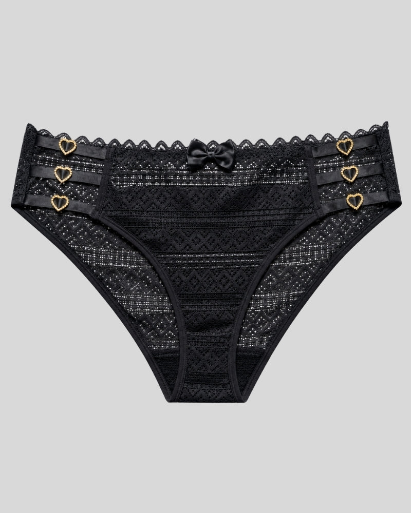 Black Heart bow Panty