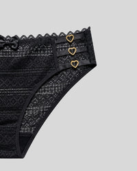 Black Heart bow Panty