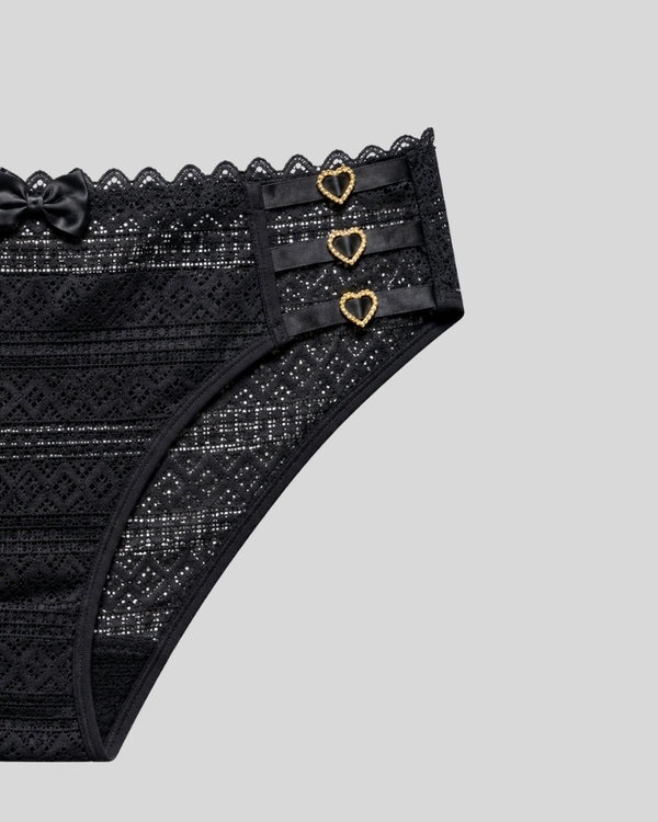 Black Heart bow Panty