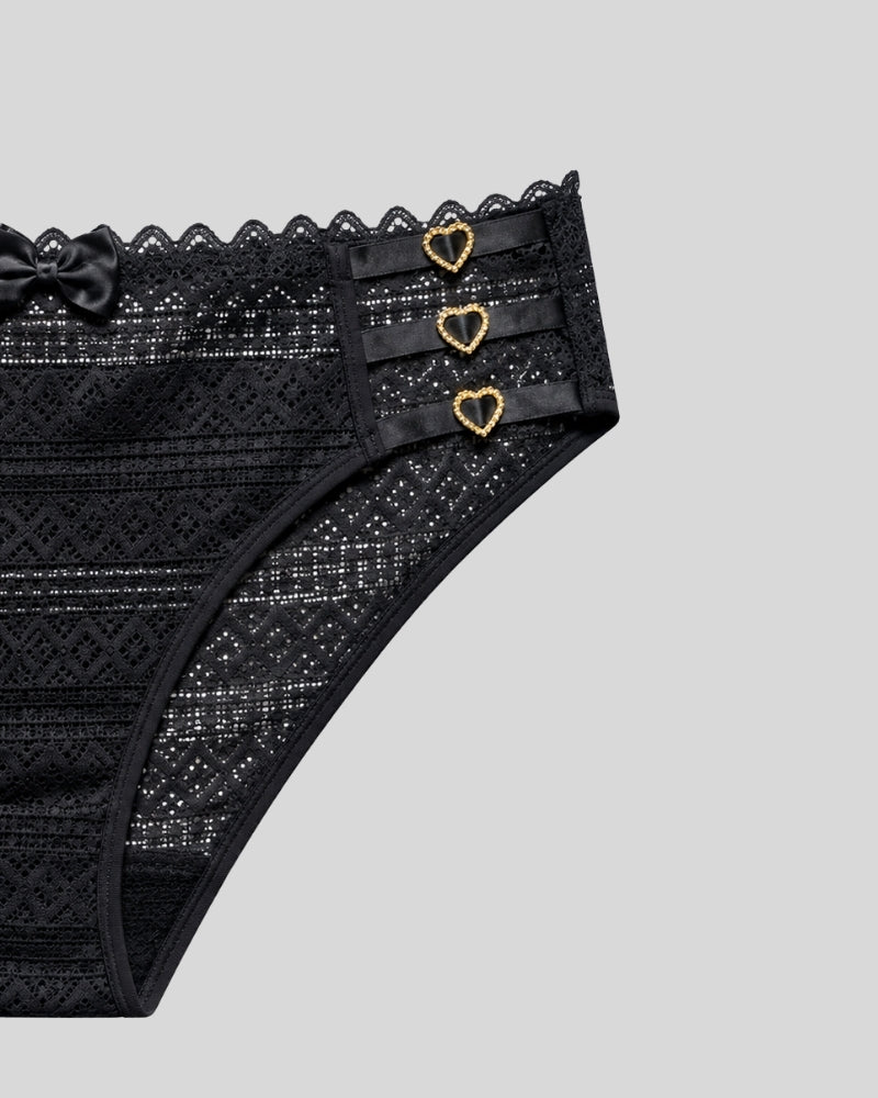 Black Heart bow Panty