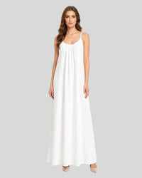 Pearl White Aura Flow Maxi Dress