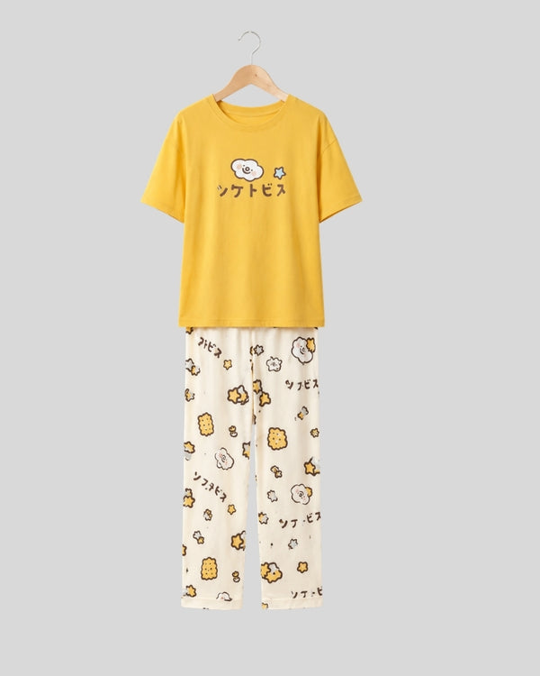 Sunny Bliss Printed PJ Set ( Chinese Printed )