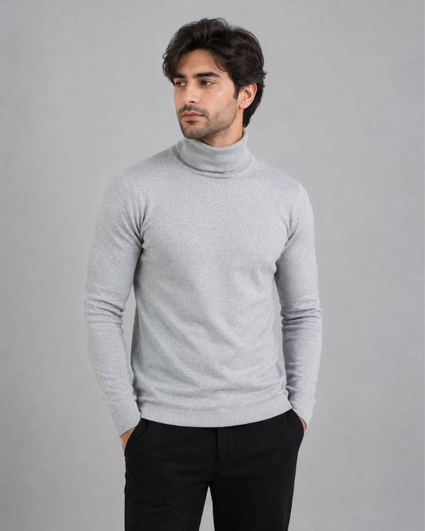 Light Grey Essential Turtleneck