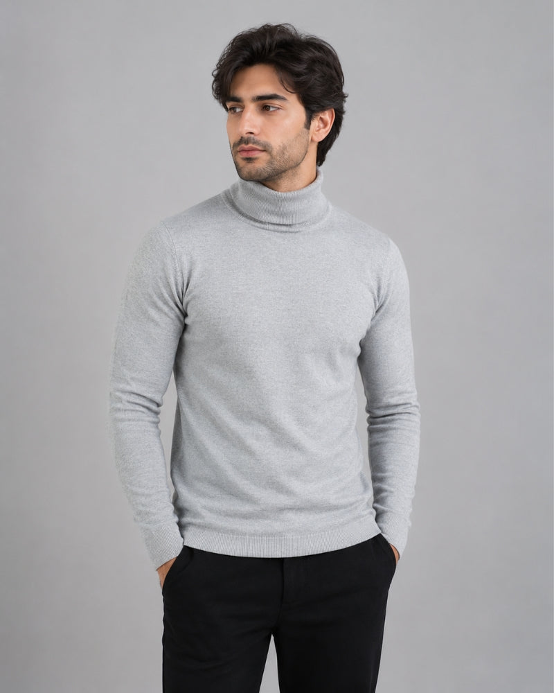 Light Grey Essential Turtleneck