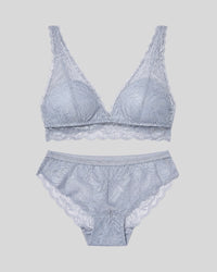 Silver Mist Lace Lingerie Set