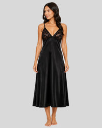Midnight Elegance Silk Maxi Nightdress
