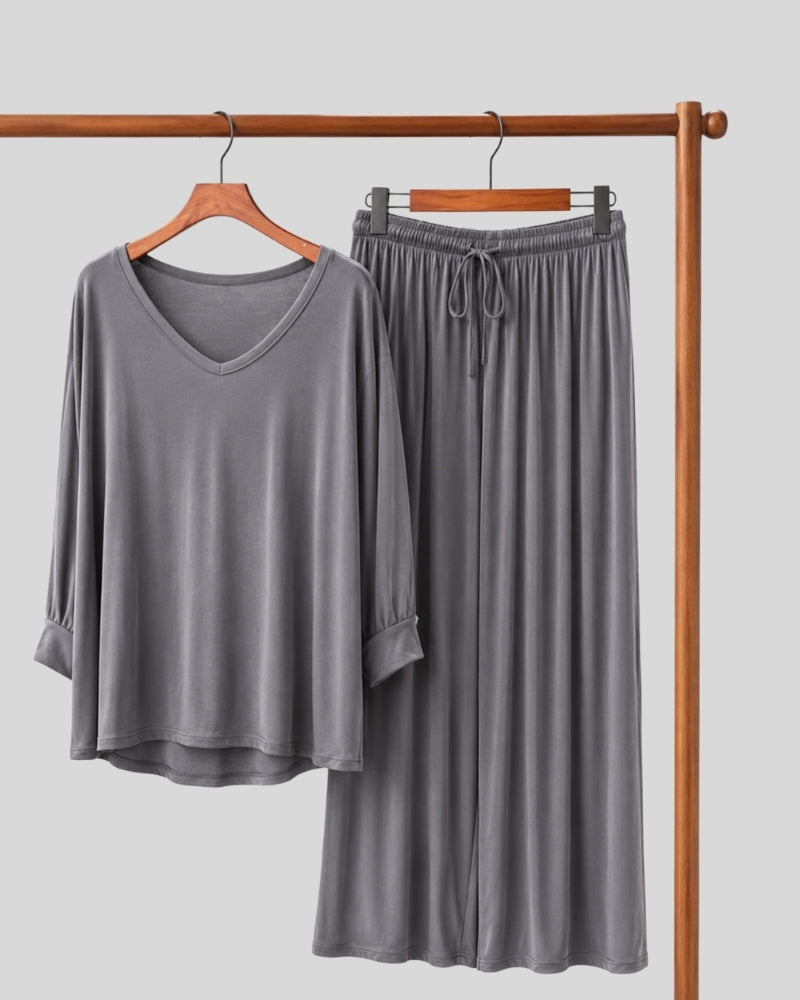 Plain Grey Relax Lounge PJ Set