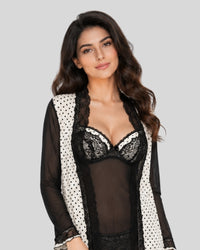Noir Polka Sheer Set