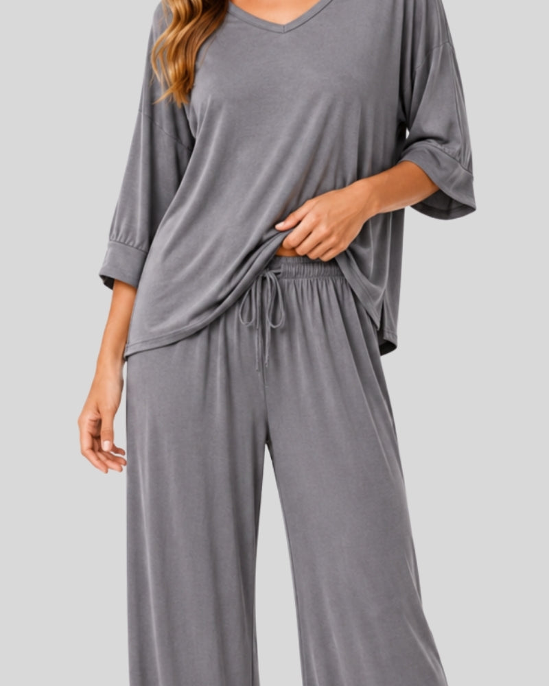 Plain Grey Relax Lounge PJ Set
