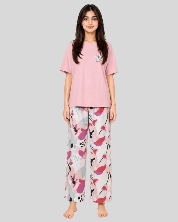 Long Leaf Printed Lounge PJ Set