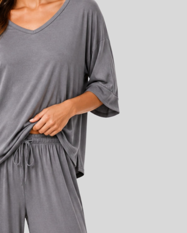 Plain Grey Relax Lounge PJ Set