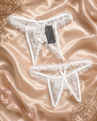 Ivory Bloom Lace Thong