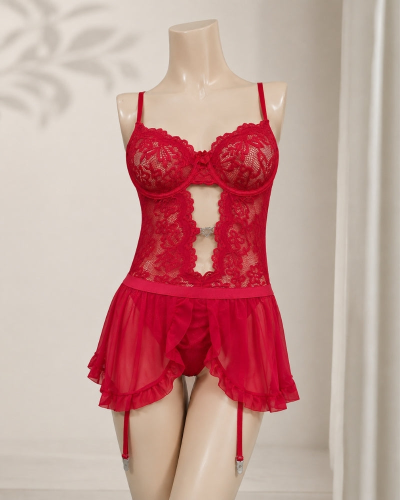 Scarlet Rose Lace Lingerie Set