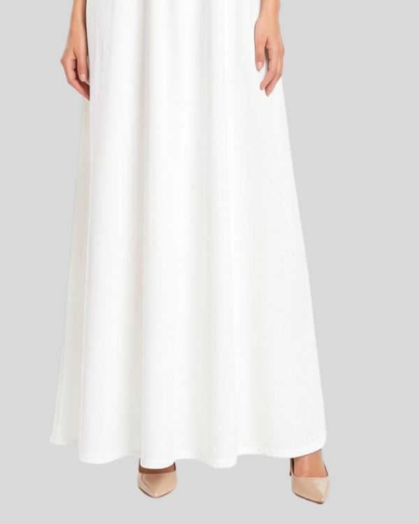 Pearl White Aura Flow Maxi Dress