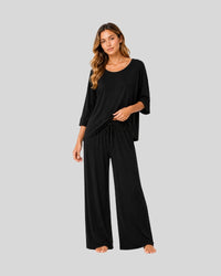 Deep Black Lounge PJ Set