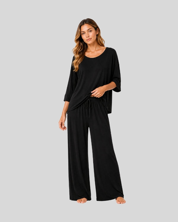 Deep Black Lounge PJ Set