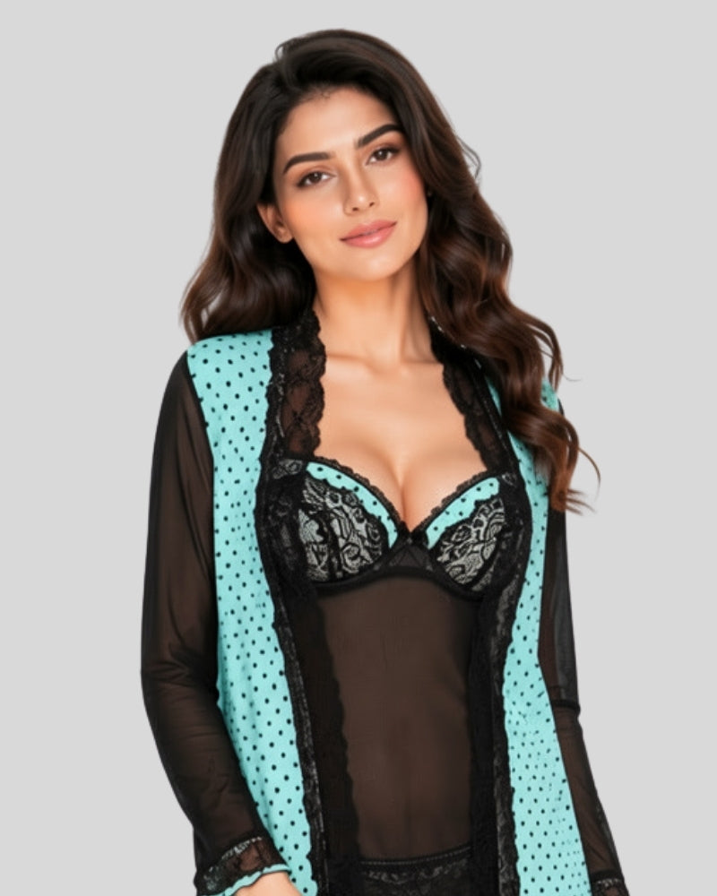 Aqua Noir Sheer Set