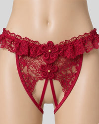 Scarlet Bloom Lace Thong