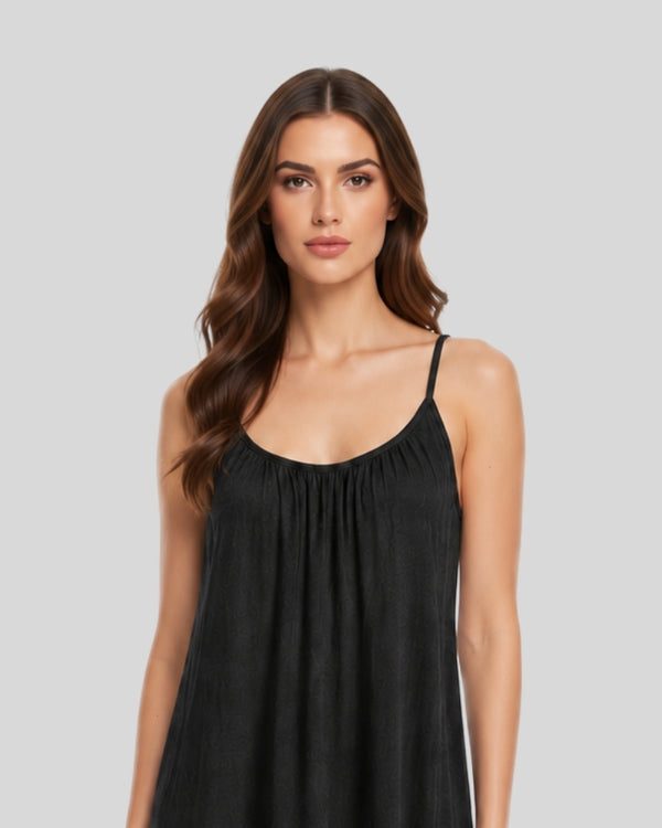 Midnight Black Flow Maxi Dress