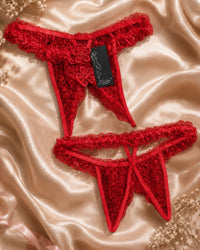 Scarlet Bloom Lace Thong