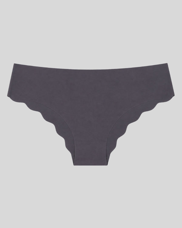 Charcoal Scallop Seamless Bikini Panty