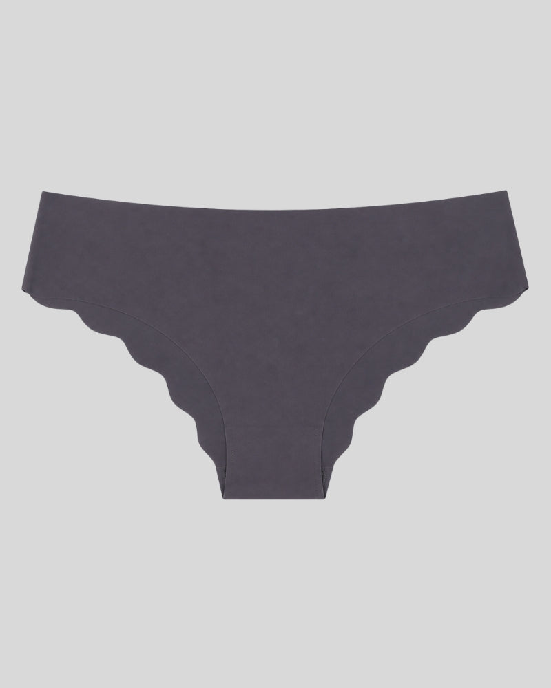 Charcoal Scallop Seamless Bikini Panty